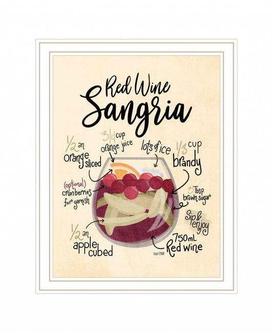 Red Wine Sangria 2 White Framed Print Wall Art - Homeroots - Flyclothing LLC