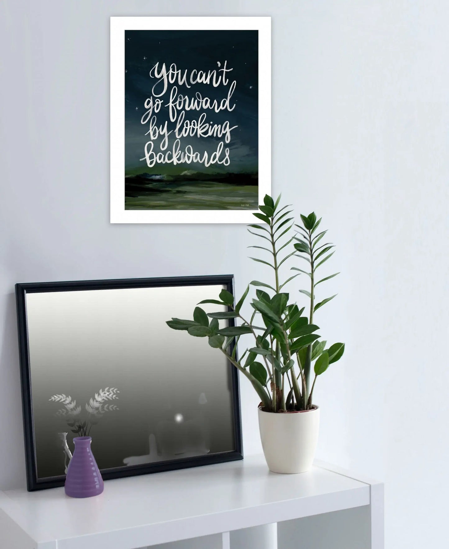 Go Forwards not Backwards 1 White Framed Print Wall Art - Homeroots - Flyclothing LLC