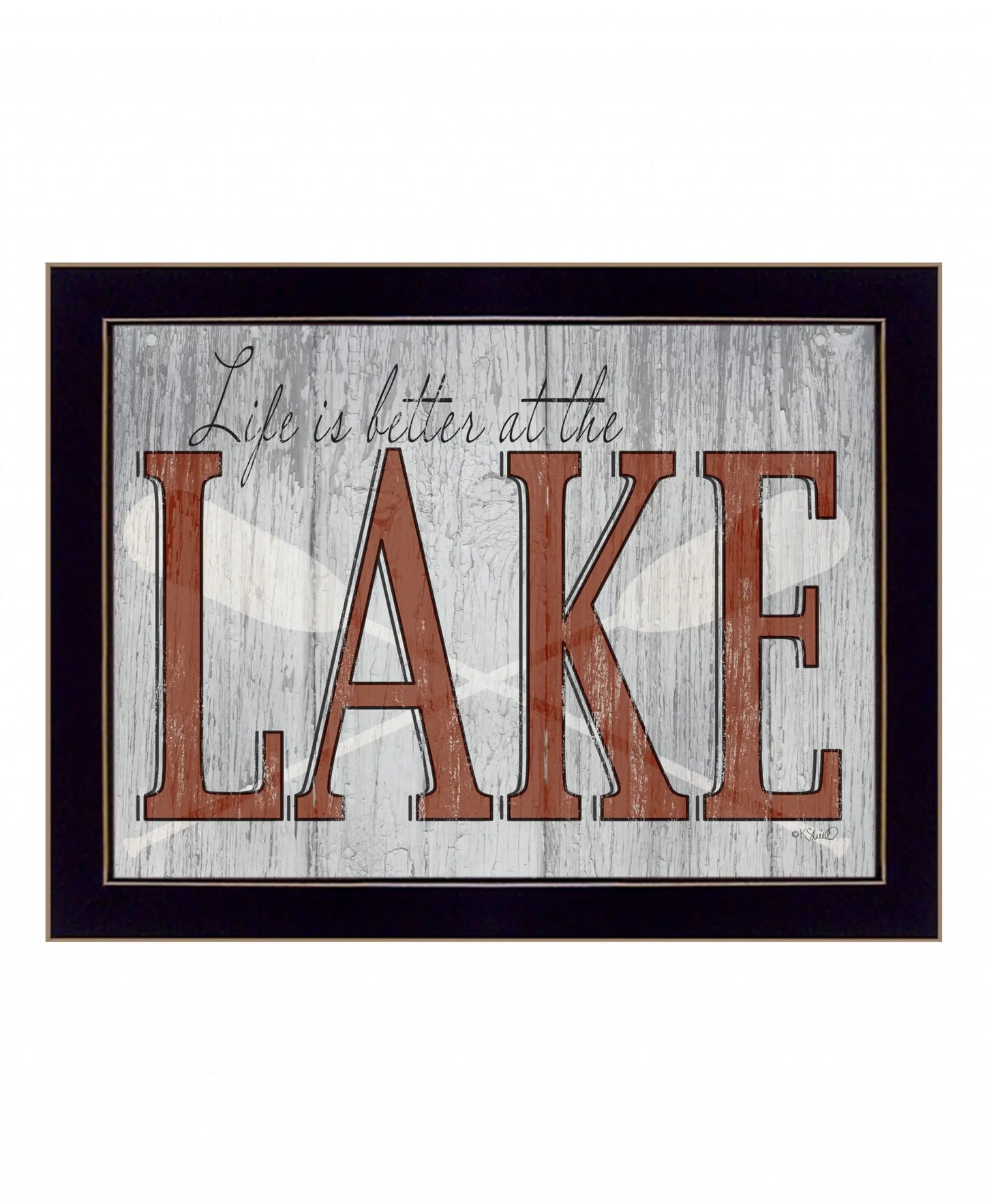 Life is Better at the Lake 3 Black Framed Print Wall Art - Homeroots - Flyclothing LLC