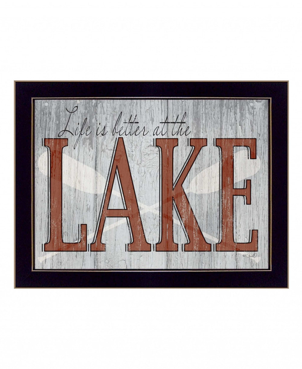 Life is Better at the Lake 3 Black Framed Print Wall Art - Homeroots - Flyclothing LLC