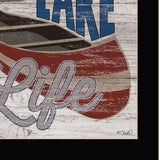 Lake Life Canoe 1 Black Framed Print Wall Art - Homeroots - Flyclothing LLC