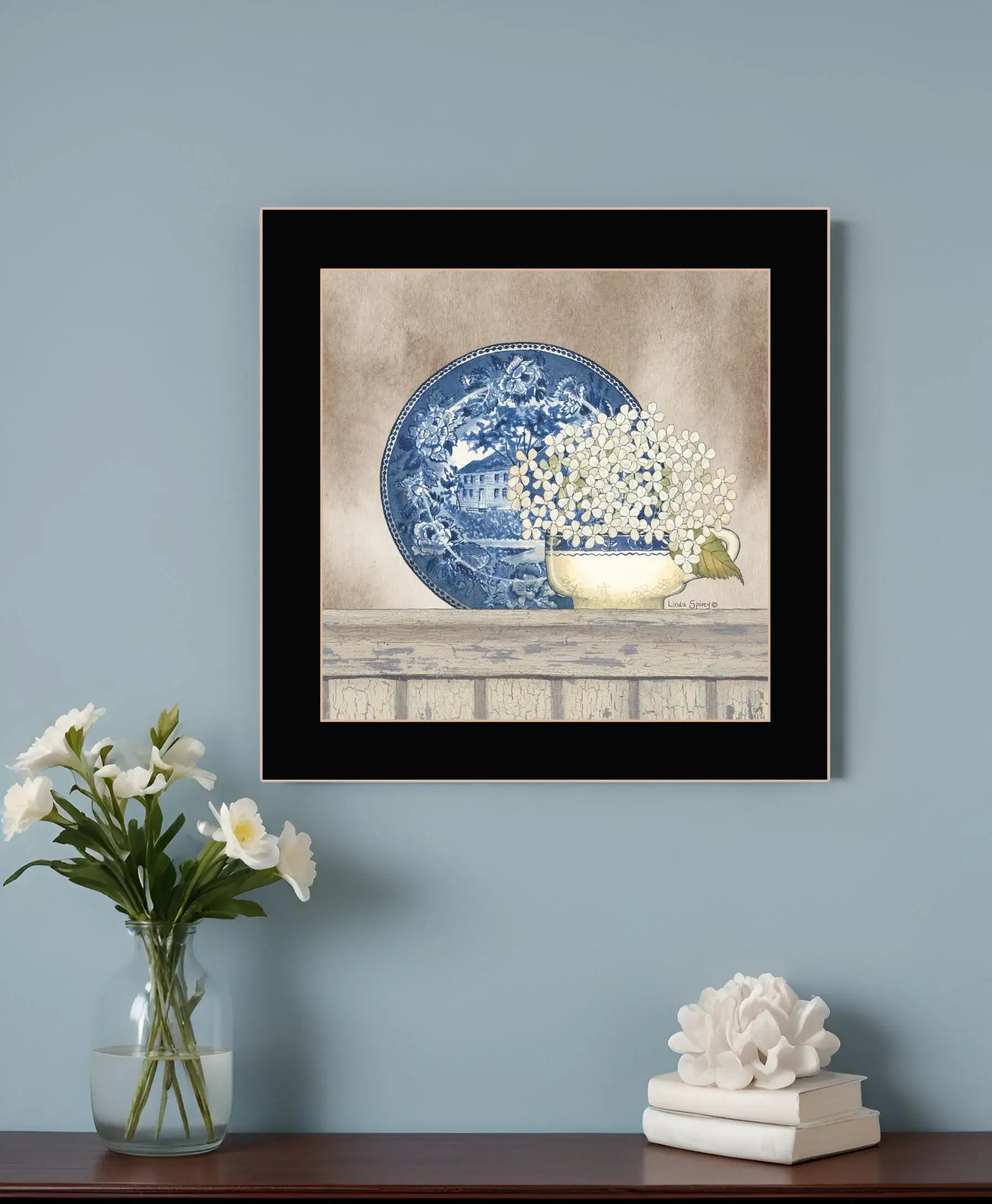 Farmhouse Blues I 1 Black Framed Print Wall Art - Homeroots - Flyclothing LLC