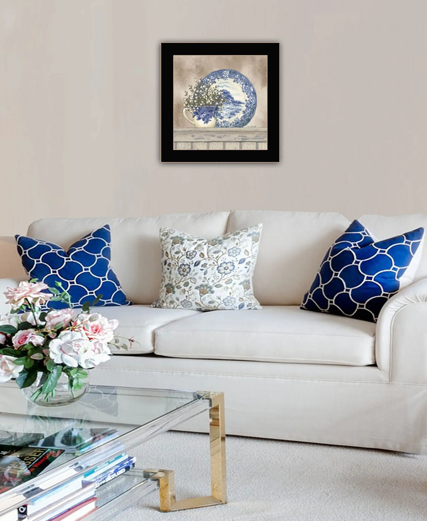 Farmhouse Blues II 1 Black Framed Print Wall Art - Homeroots - Flyclothing LLC