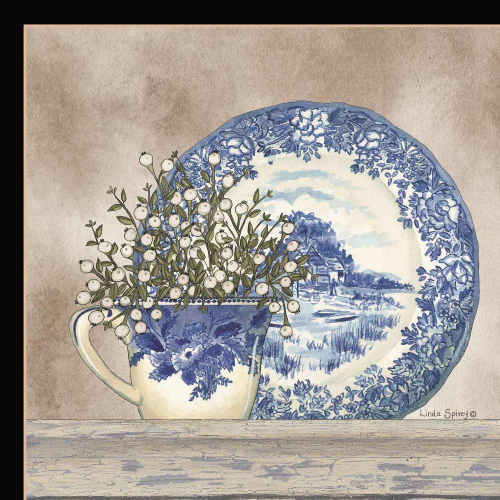 Farmhouse Blues II 1 Black Framed Print Wall Art - Homeroots - Flyclothing LLC