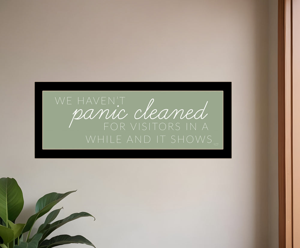 Panic Cleaned 3 Black Framed Print Wall Art - Homeroots
