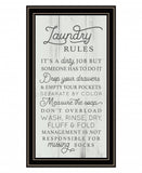 Laundry Rules 1 Black Framed Print Bathroom Wall Art