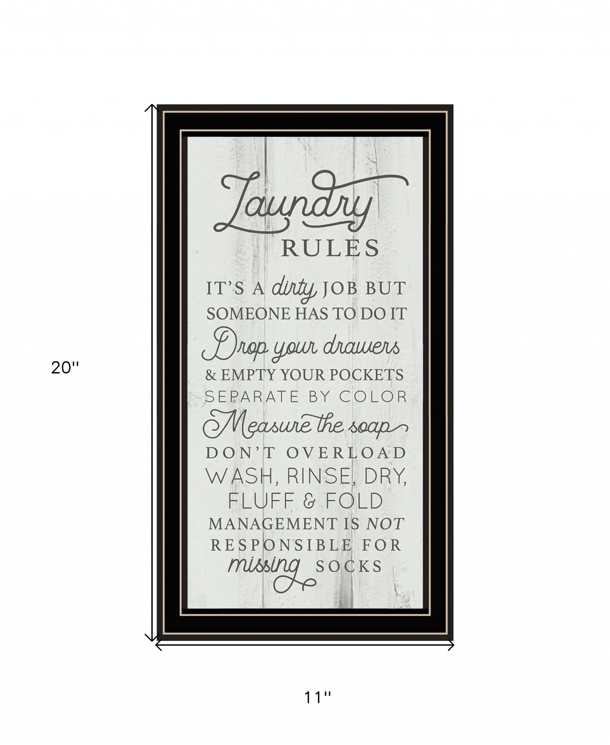 Laundry Rules 1 Black Framed Print Bathroom Wall Art - Homeroots - Flyclothing LLC