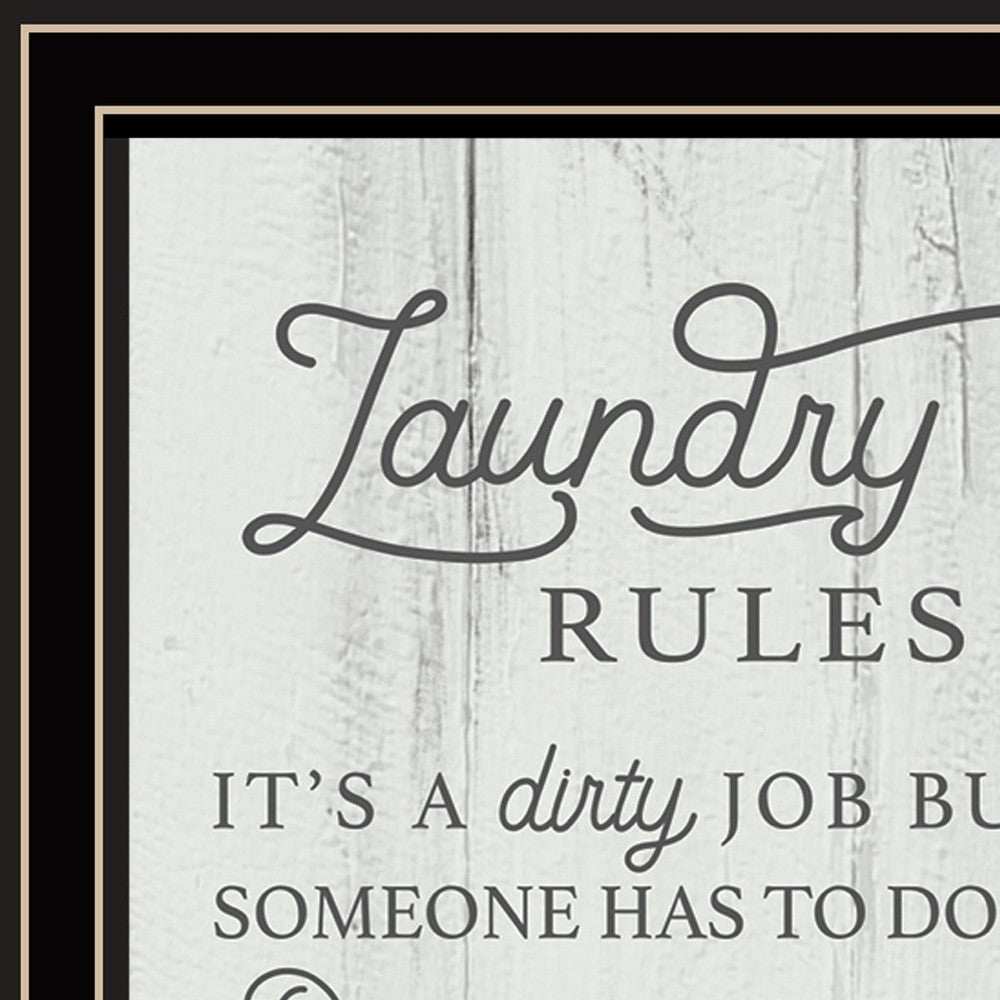 Laundry Rules 1 Black Framed Print Bathroom Wall Art - Homeroots - Flyclothing LLC