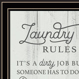 Laundry Rules 1 Black Framed Print Bathroom Wall Art - Homeroots
