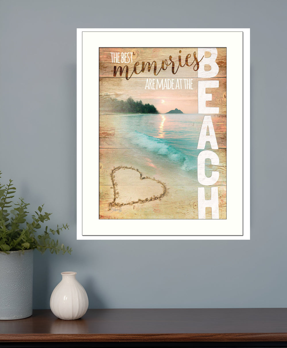 Beach Memories 3 White Framed Print Wall Art - Homeroots