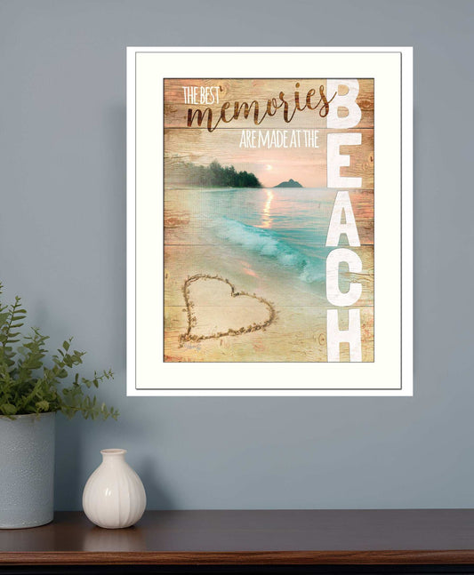 Beach Memories 3 White Framed Print Wall Art - Homeroots - Flyclothing LLC