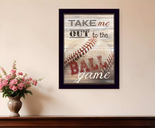 Take Me Out to the Ball Game 3 Black Framed Print Wall Art - Homeroots - Flyclothing LLC