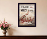 Take Me Out to the Ball Game 3 Black Framed Print Wall Art - Homeroots - Flyclothing LLC