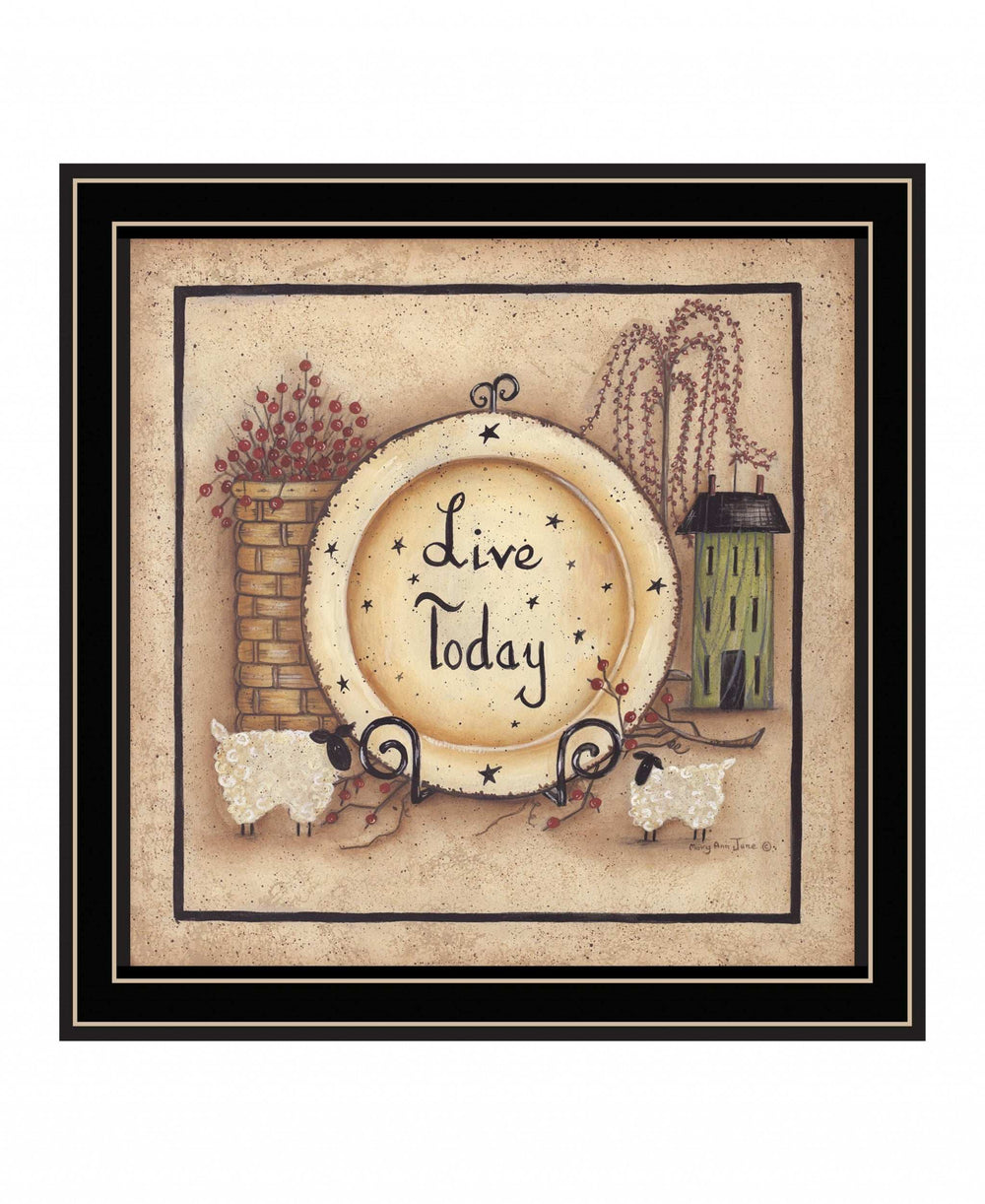 Live Today 2 Black Framed Print Wall Art - Homeroots - Flyclothing LLC