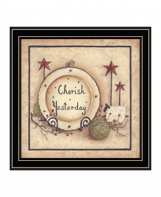Cherish Yesterday 2 Black Framed Print Wall Art - Homeroots - Flyclothing LLC