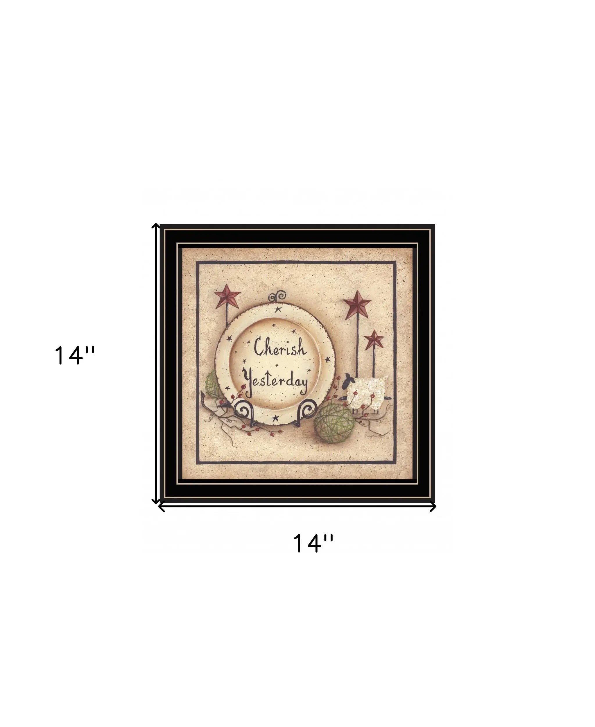Cherish Yesterday 2 Black Framed Print Wall Art - Homeroots - Flyclothing LLC