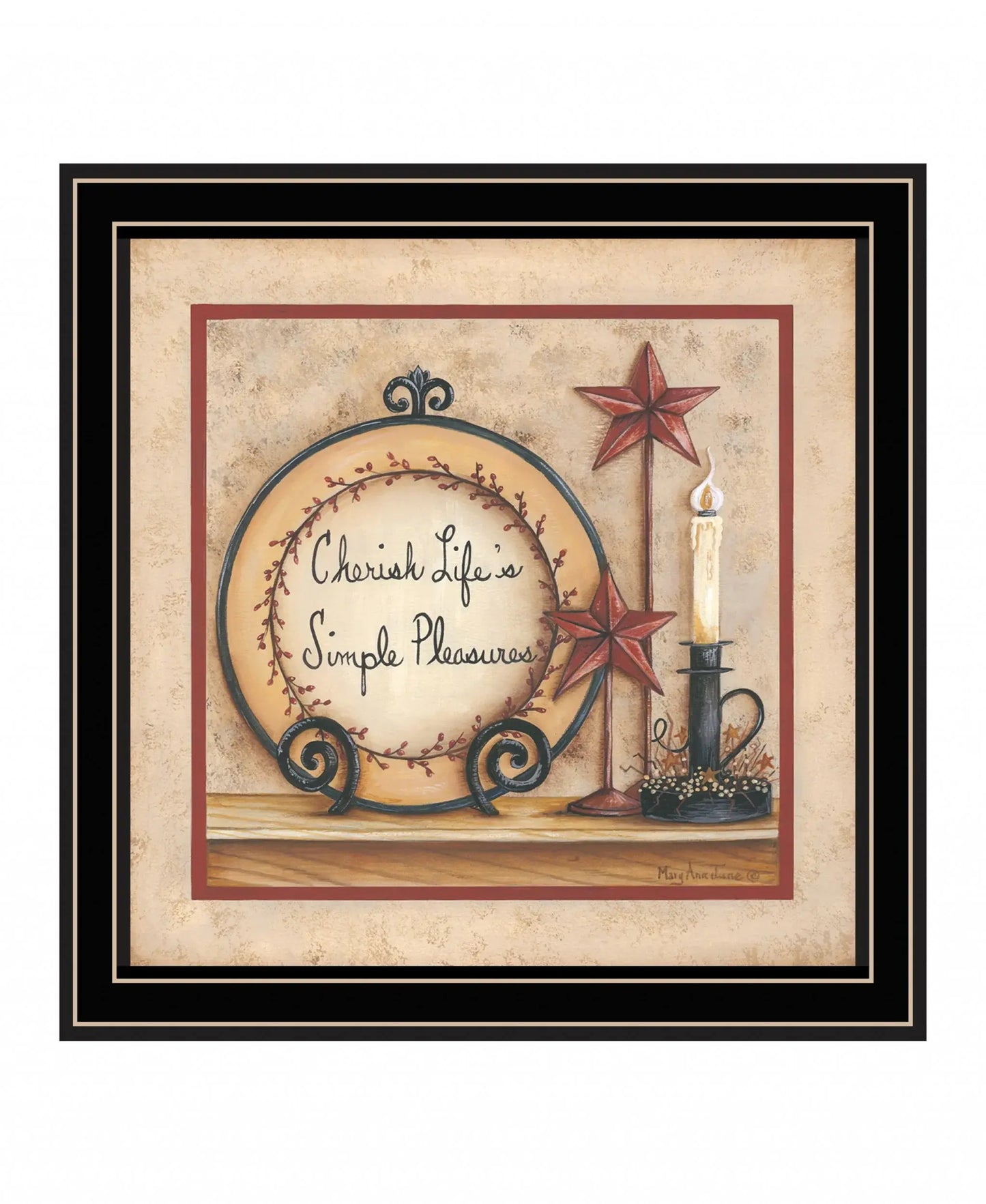 Simple Pleasures 3 Black Framed Print Wall Art - Homeroots - Flyclothing LLC