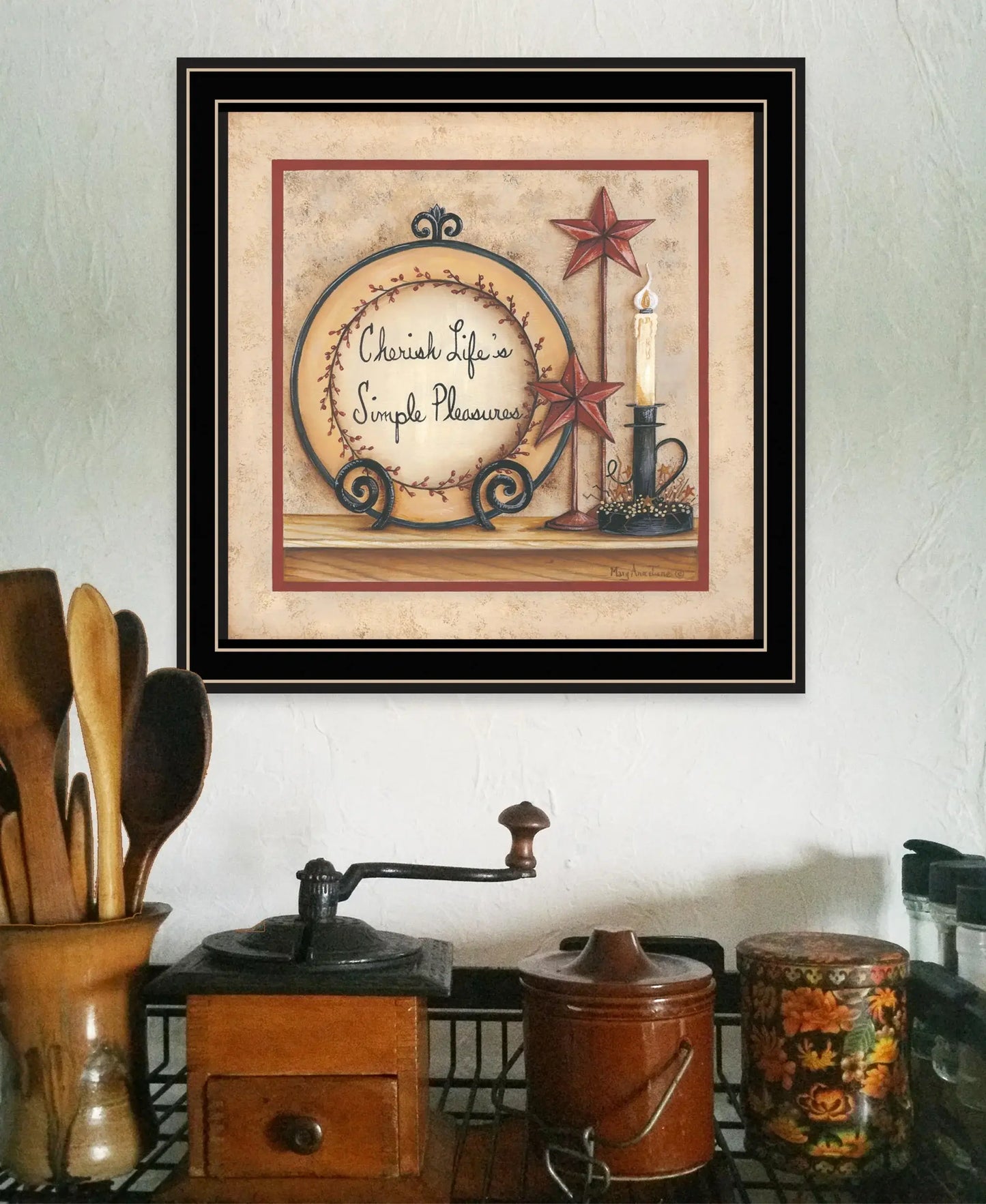 Simple Pleasures 3 Black Framed Print Wall Art - Homeroots - Flyclothing LLC