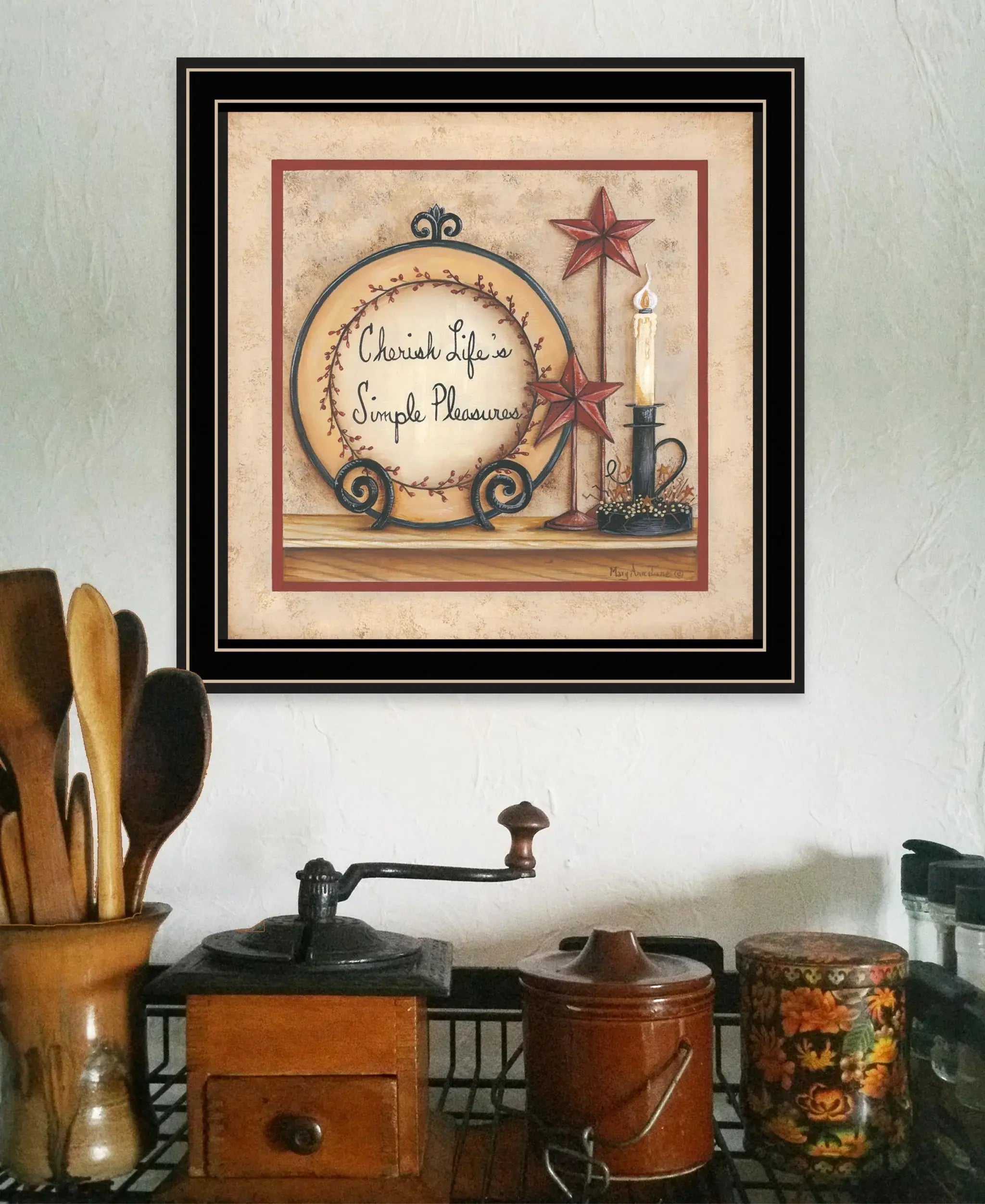 Simple Pleasures 3 Black Framed Print Wall Art - Homeroots - Flyclothing LLC