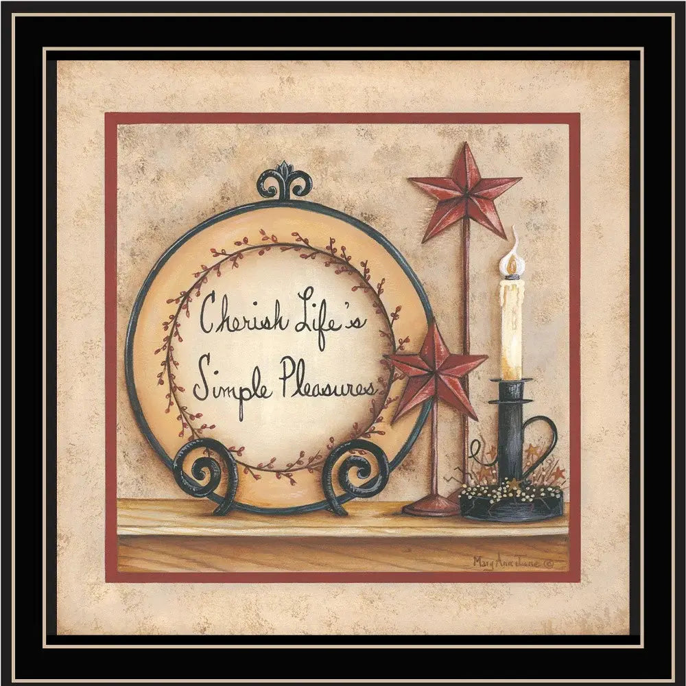 Simple Pleasures 3 Black Framed Print Wall Art - Homeroots - Flyclothing LLC