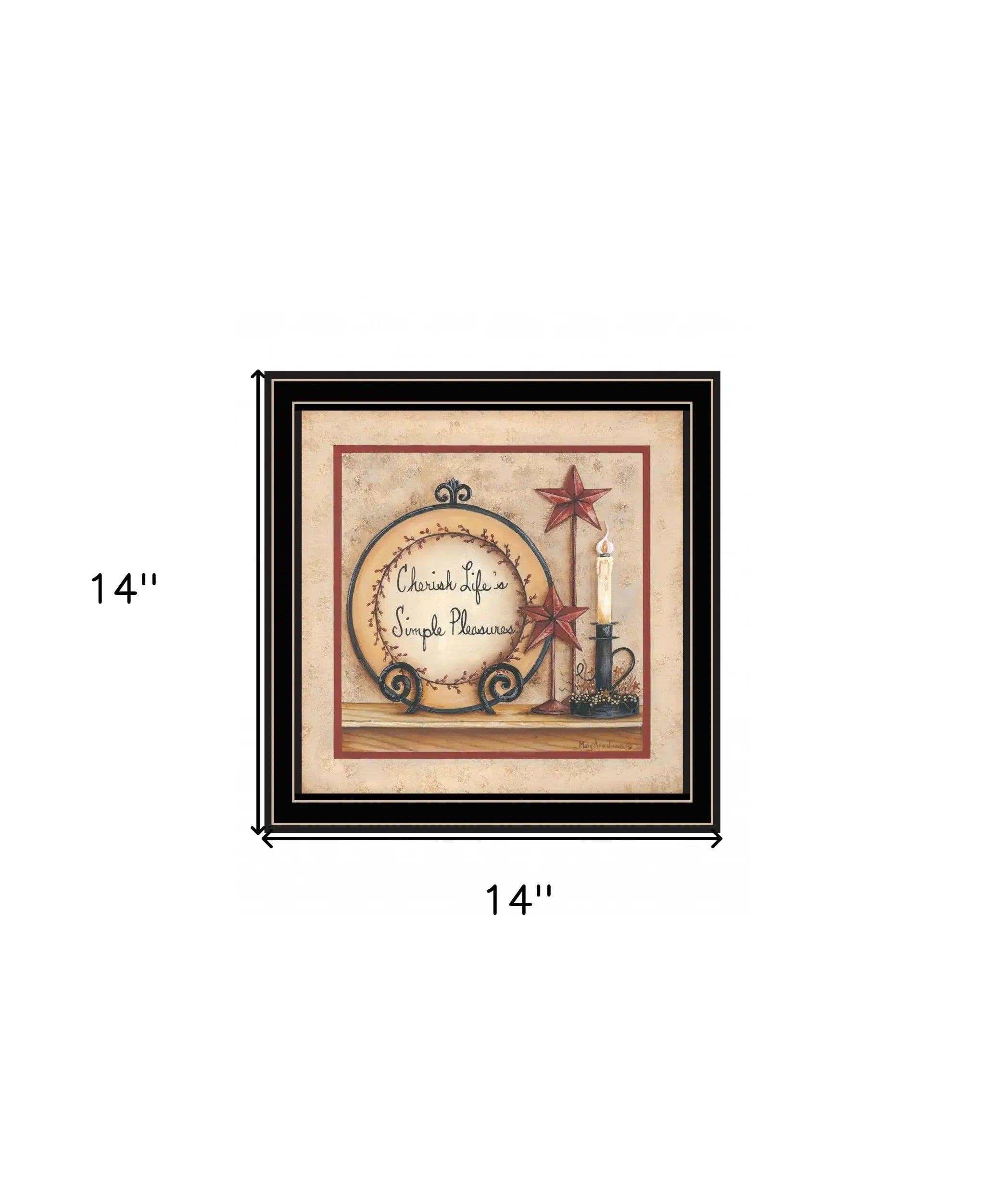 Simple Pleasures 3 Black Framed Print Wall Art - Homeroots - Flyclothing LLC