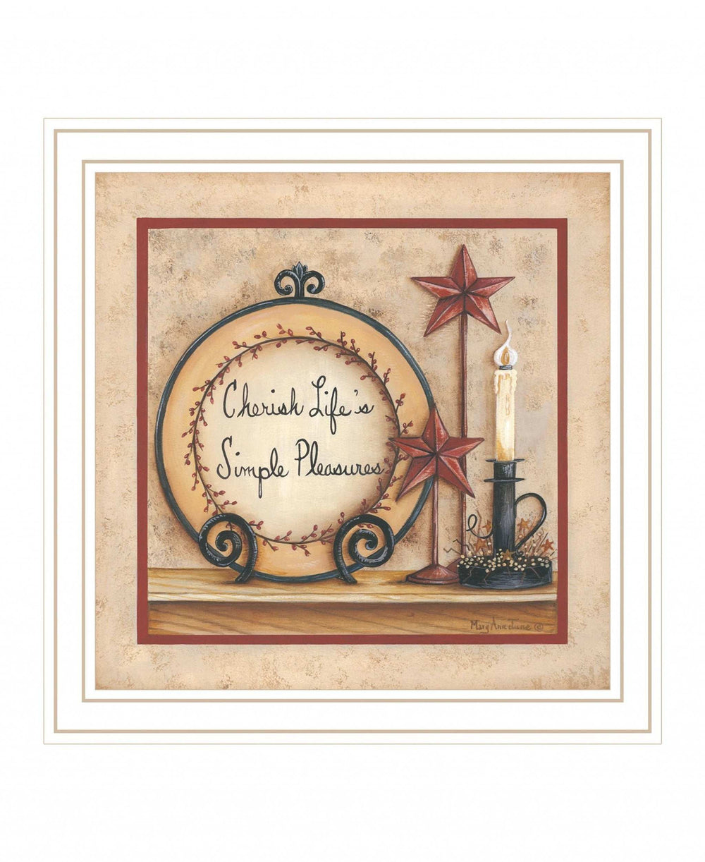 Simple Pleasures 4 White Framed Print Wall Art - Homeroots - Flyclothing LLC