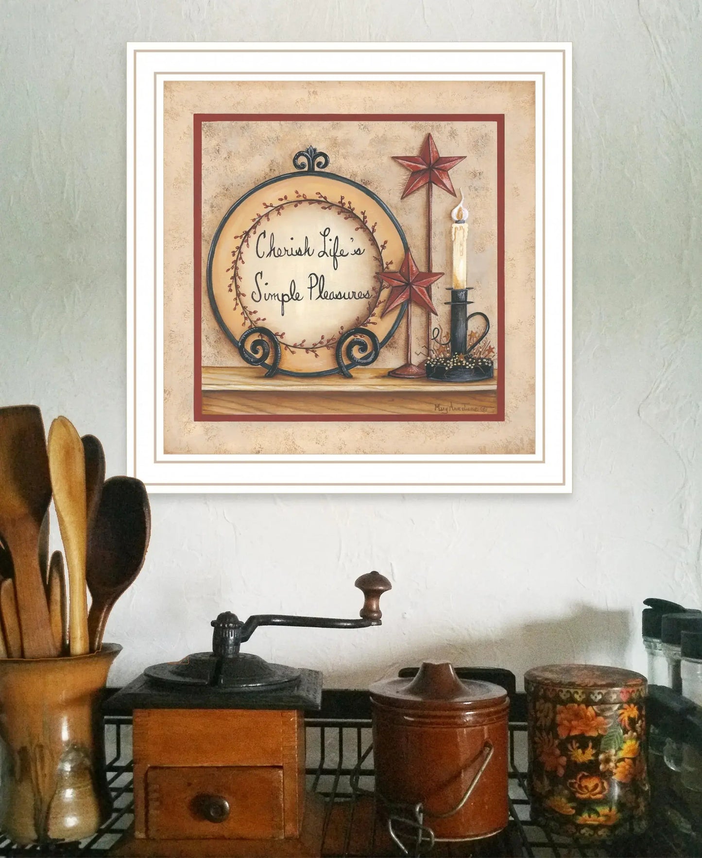 Simple Pleasures 4 White Framed Print Wall Art - Homeroots - Flyclothing LLC
