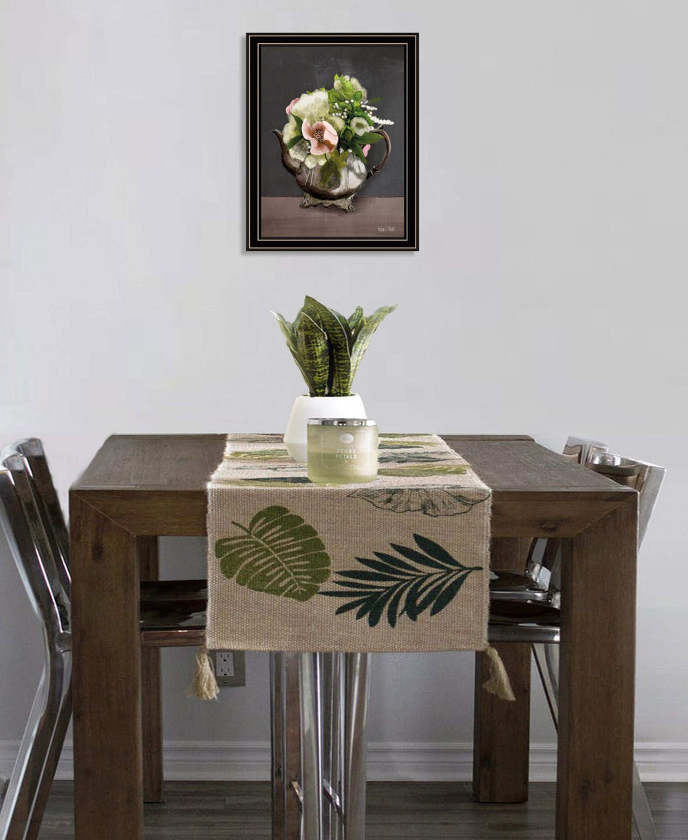 Vintage Floral Tea Pot 2 Black Framed Print Kitchen Wall Art - Homeroots - Flyclothing LLC