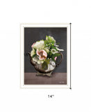 Vintage Floral Tea Pot 3 White Framed Print Kitchen Wall Art - Homeroots - Flyclothing LLC