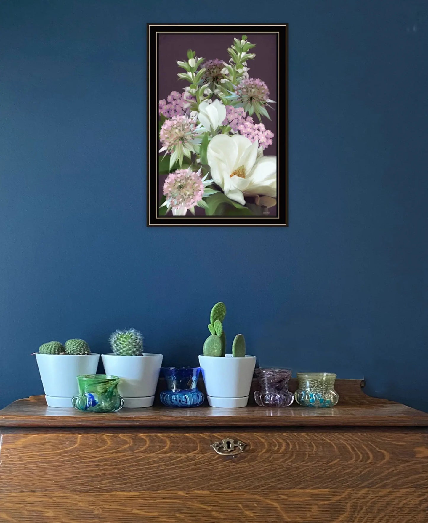 Wild For Plum Bouquet 2 Black Framed Print Wall Art - Homeroots - Flyclothing LLC