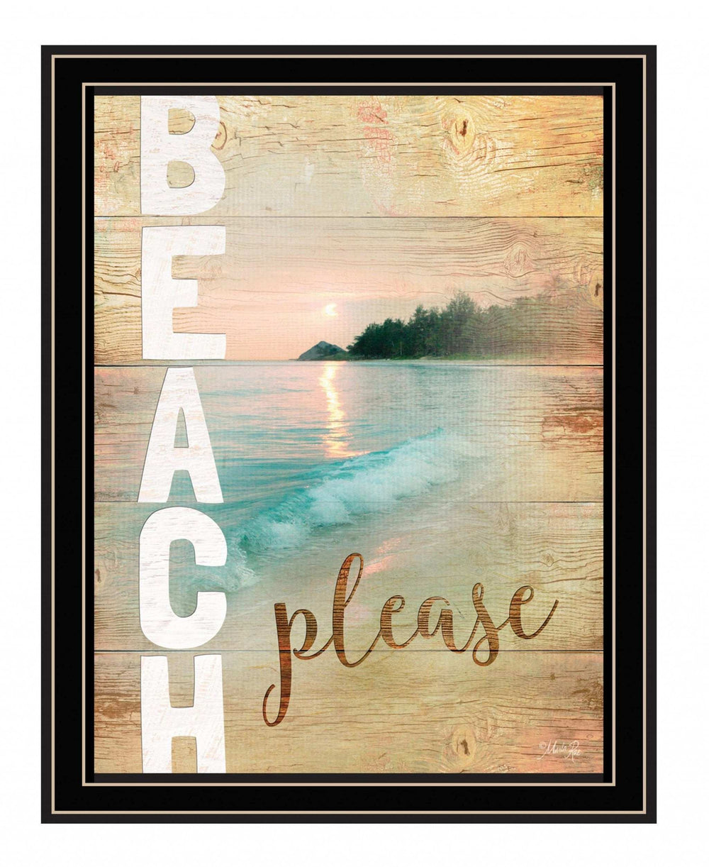 Beach Please 2 Black Framed Print Wall Art - Homeroots - Flyclothing LLC