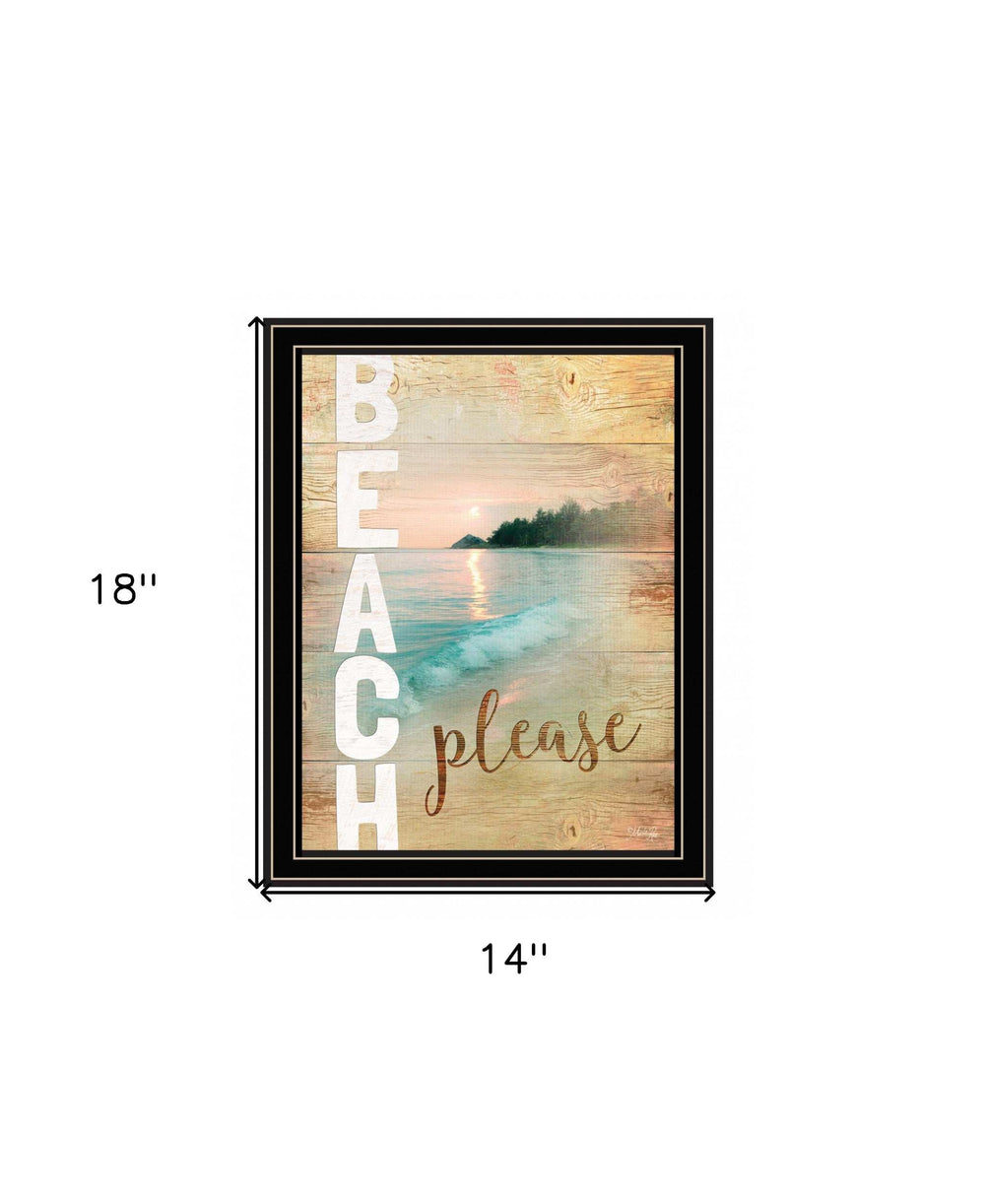 Beach Please 2 Black Framed Print Wall Art - Homeroots - Flyclothing LLC