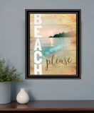 Beach Please 2 Black Framed Print Wall Art - Homeroots