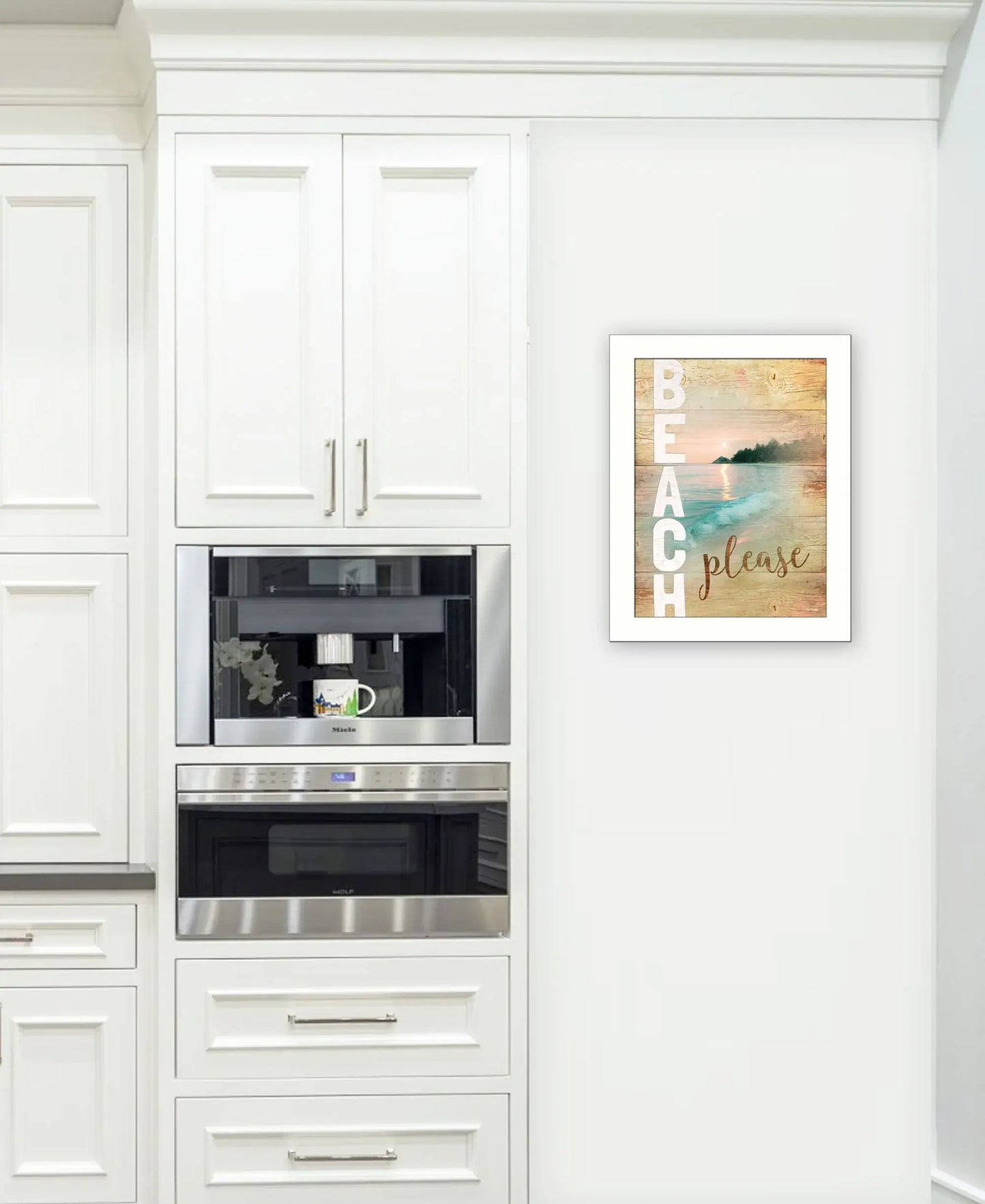 Beach Please 3 White Framed Print Wall Art - Homeroots - Flyclothing LLC