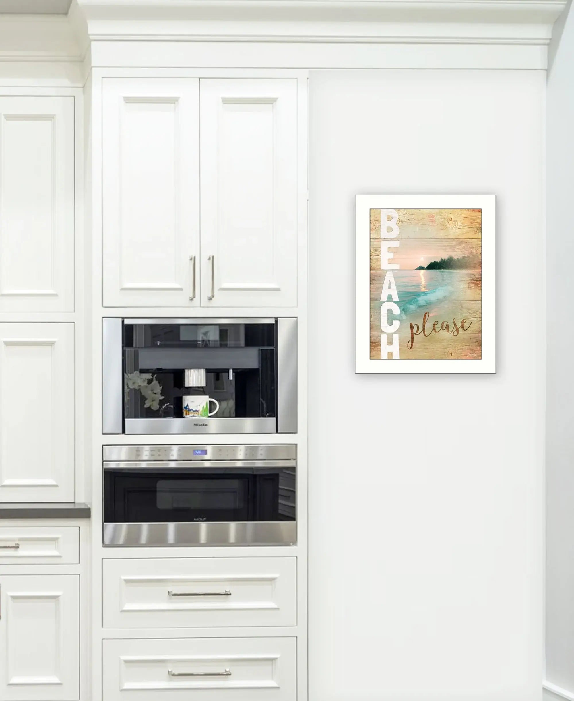 Beach Please 3 White Framed Print Wall Art - Homeroots - Flyclothing LLC
