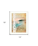Beach Please 3 White Framed Print Wall Art - Homeroots - Flyclothing LLC