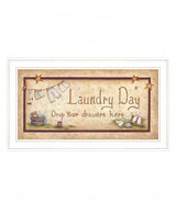 Drop Your Drawers Here White Framed Print Bathroom Wall Art - Homeroots - Flyclothing LLC