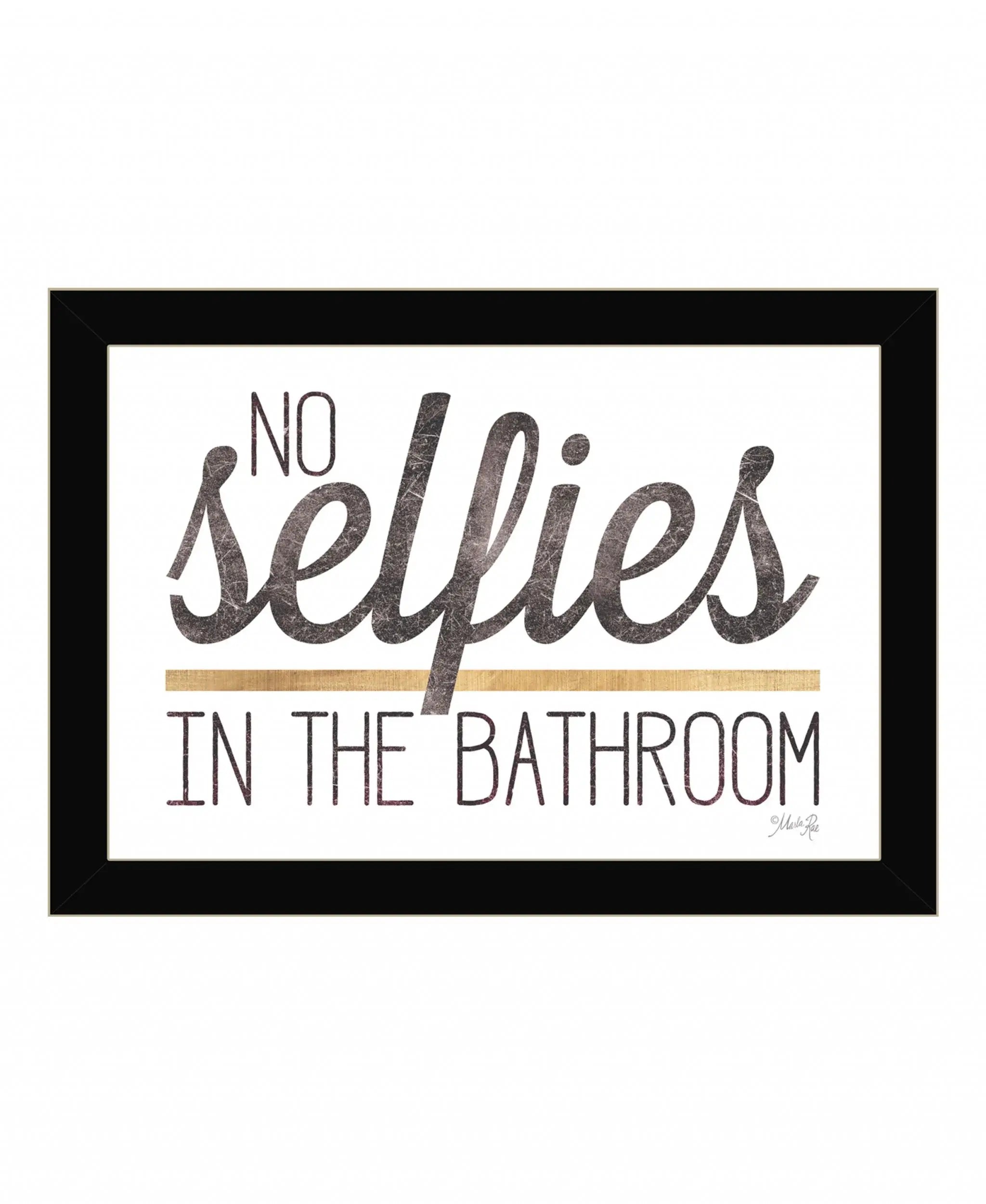 No Selfies in the Bathroom 4 Black Framed Print Bathroom Wall Art - Homeroots - Flyclothing LLC