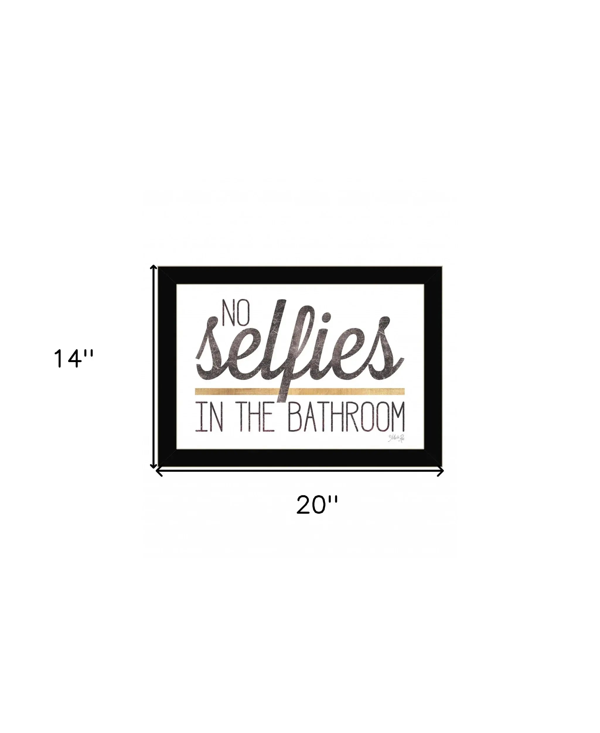 No Selfies in the Bathroom 4 Black Framed Print Bathroom Wall Art - Homeroots - Flyclothing LLC