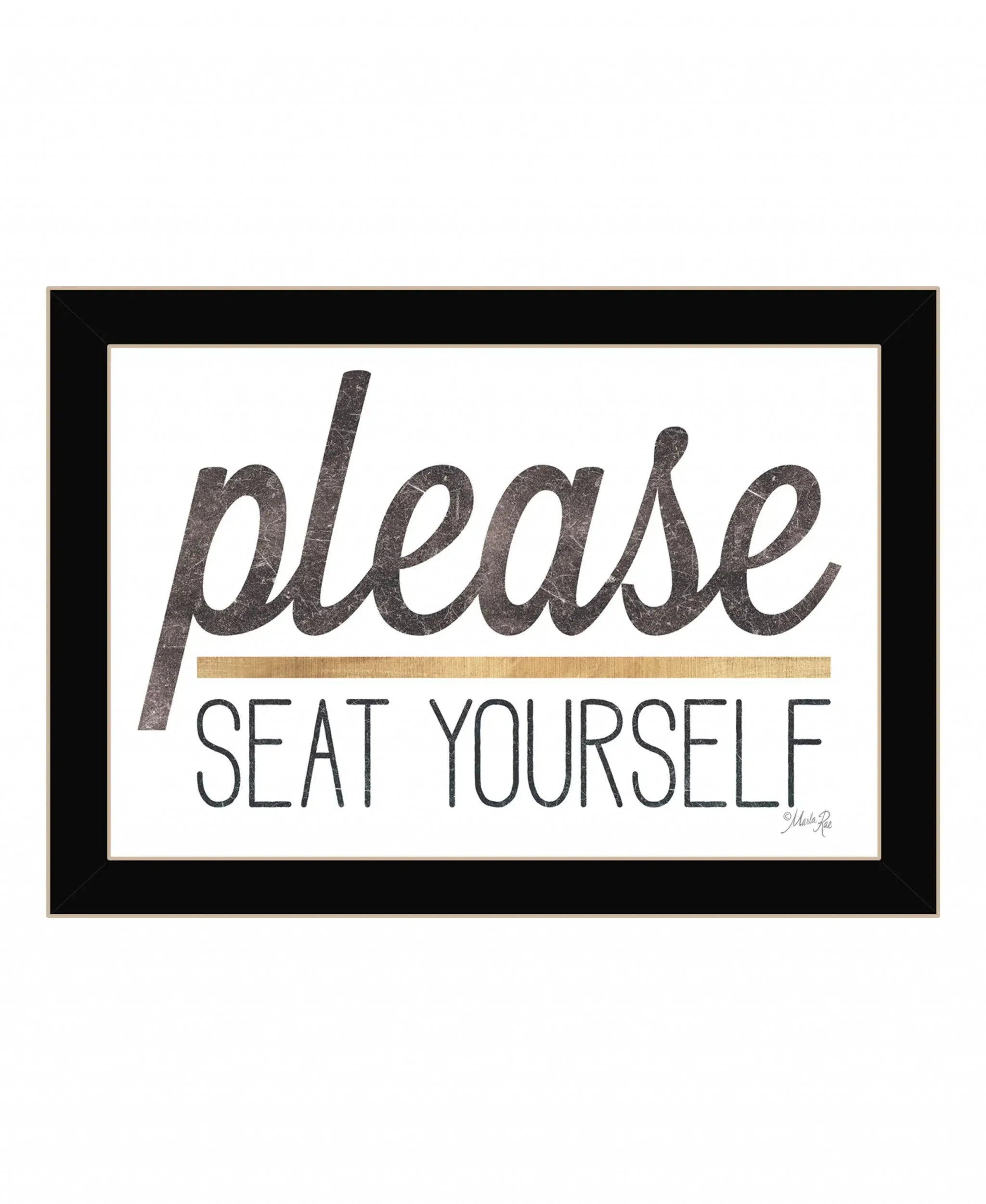Please Seat Yourself 1 Black Framed Print Wall Art - Homeroots - Flyclothing LLC