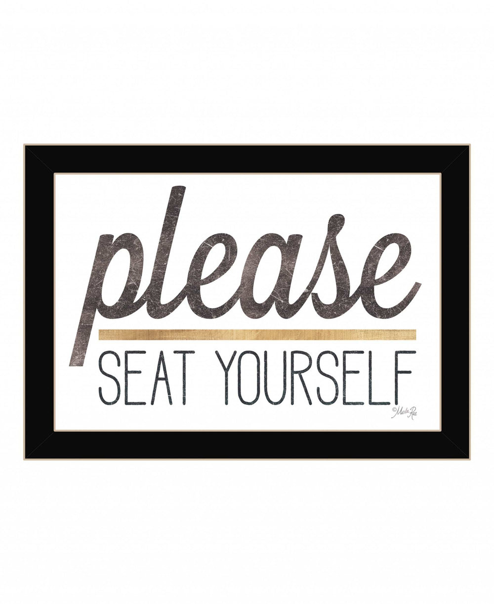 Please Seat Yourself 1 Black Framed Print Wall Art - Homeroots - Flyclothing LLC