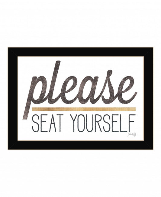 Please Seat Yourself 1 Black Framed Print Wall Art - Homeroots - Flyclothing LLC