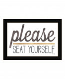 Please Seat Yourself 1 Black Framed Print Wall Art - Homeroots