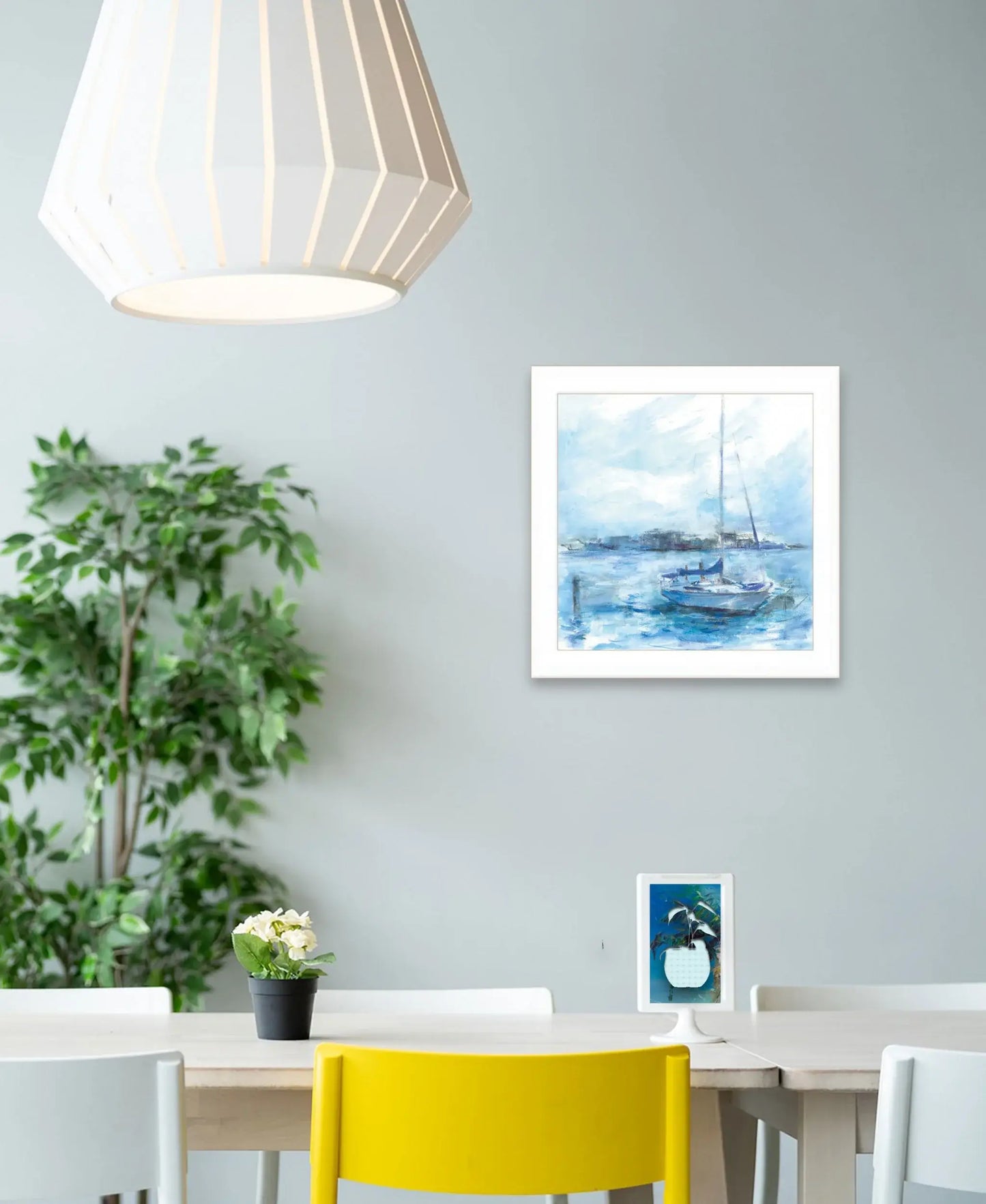 Serenity Sloop 1 White Framed Print Wall Art - Homeroots - Flyclothing LLC