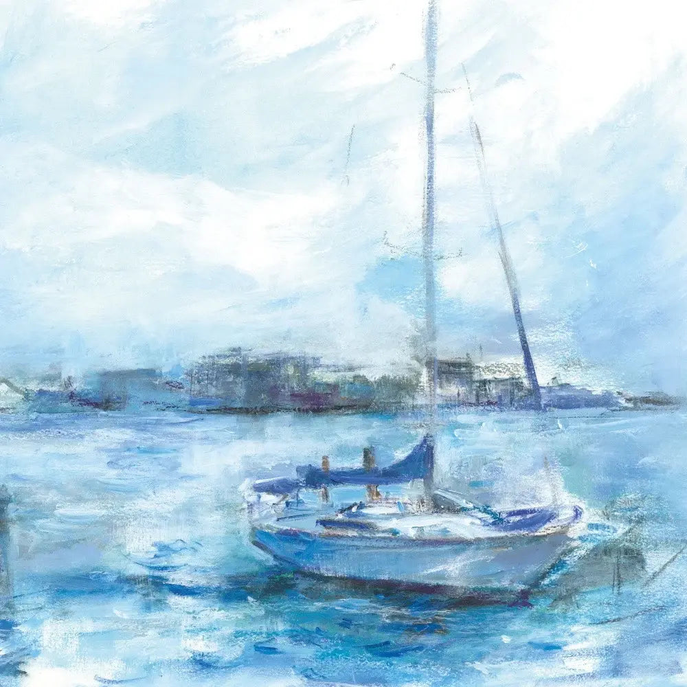 Serenity Sloop 1 White Framed Print Wall Art - Homeroots - Flyclothing LLC