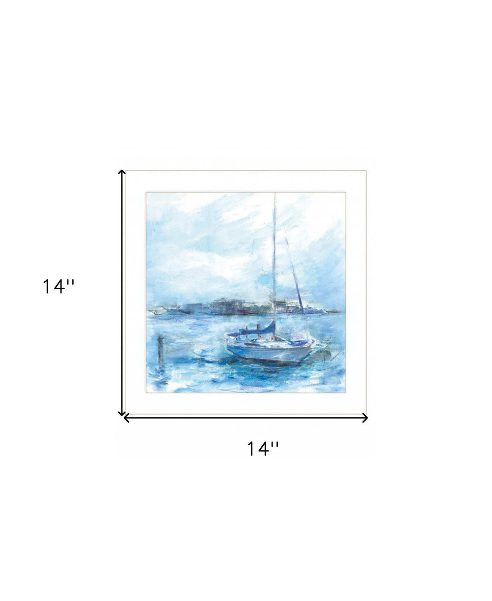 Serenity Sloop 1 White Framed Print Wall Art - Homeroots - Flyclothing LLC