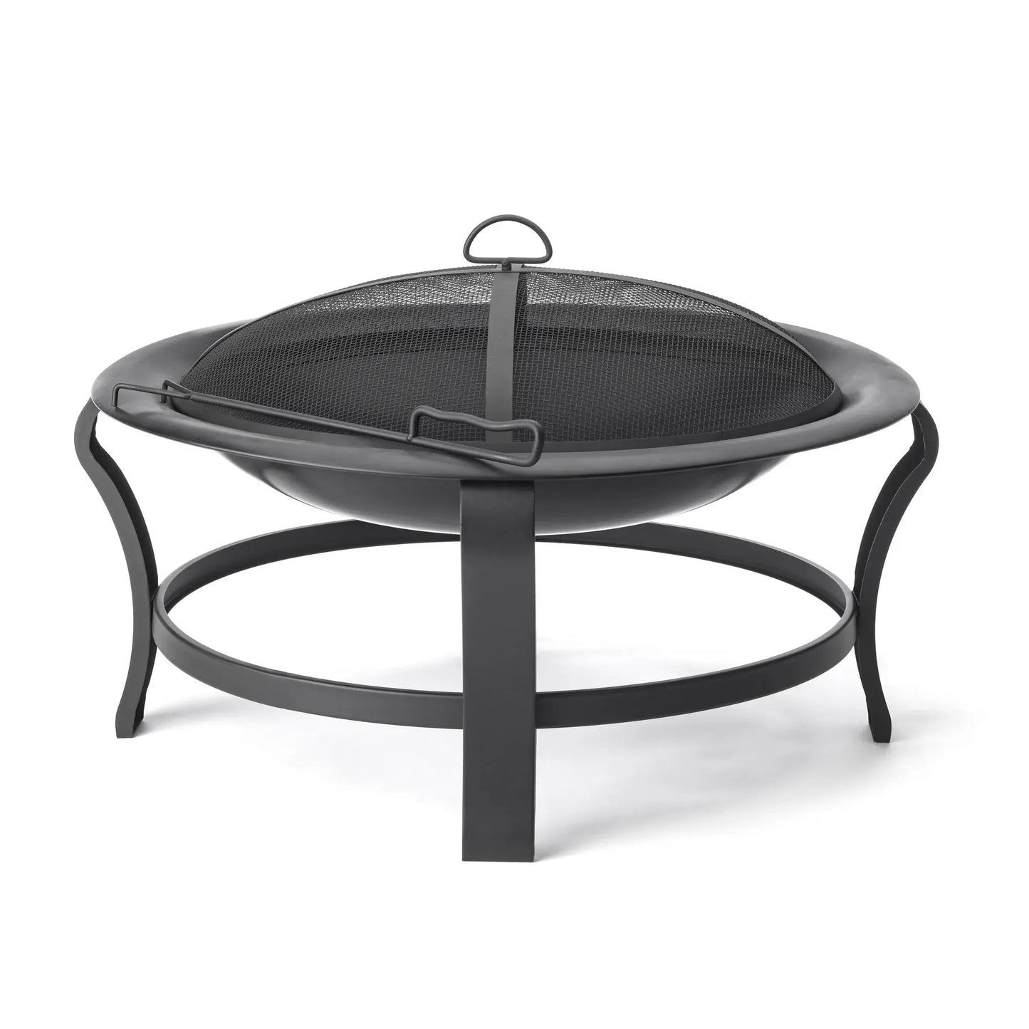 Black Steel Round Wood Burning Fire Pit - Homeroots - Flyclothing LLC