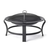Black Steel Round Wood Burning Fire Pit - Homeroots - Flyclothing LLC