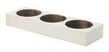 Distressed White 3 Hole Cheese Mold Candle Holder - Homeroots