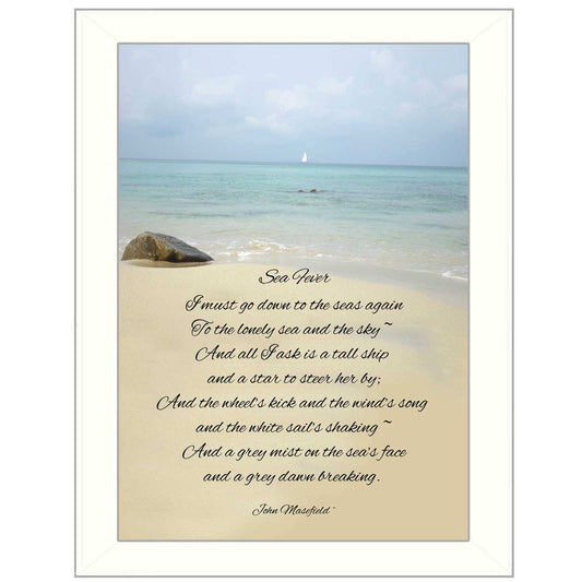 Sea Fever White Framed Print Wall Art - Homeroots - Flyclothing LLC